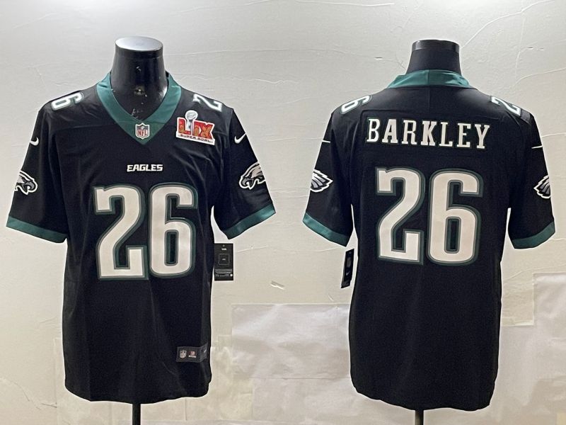 Men Philadelphia Eagles #26 Barkley Black Second generations 2025 Nike Vapor Limited NFL Jersey style 3